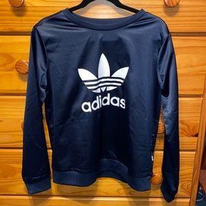 Adidas navy blue trefoil Pullover!